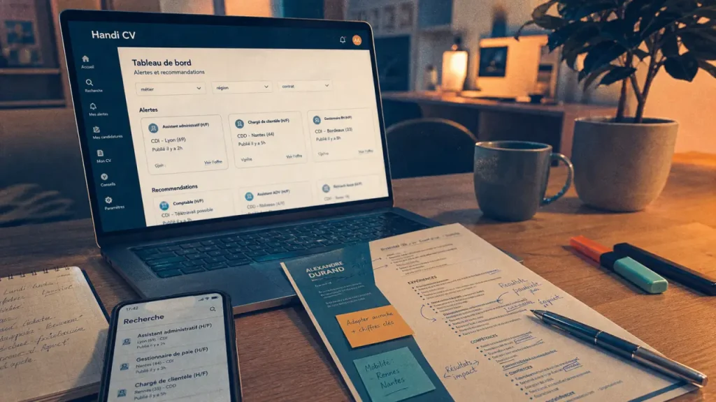 Handi CV : déposer son CV, filtrer 25 960 offres et viser les bons recruteurs