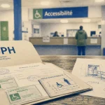 Loi pour les handicapés : dossiers MDPH, accessibilité école et travail, rampe dessinée