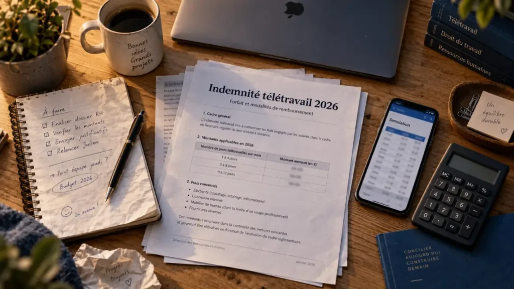 Indemnité télétravail en 2026 : 3,30 € par jour au forfait, les frais réels sur justificatifs